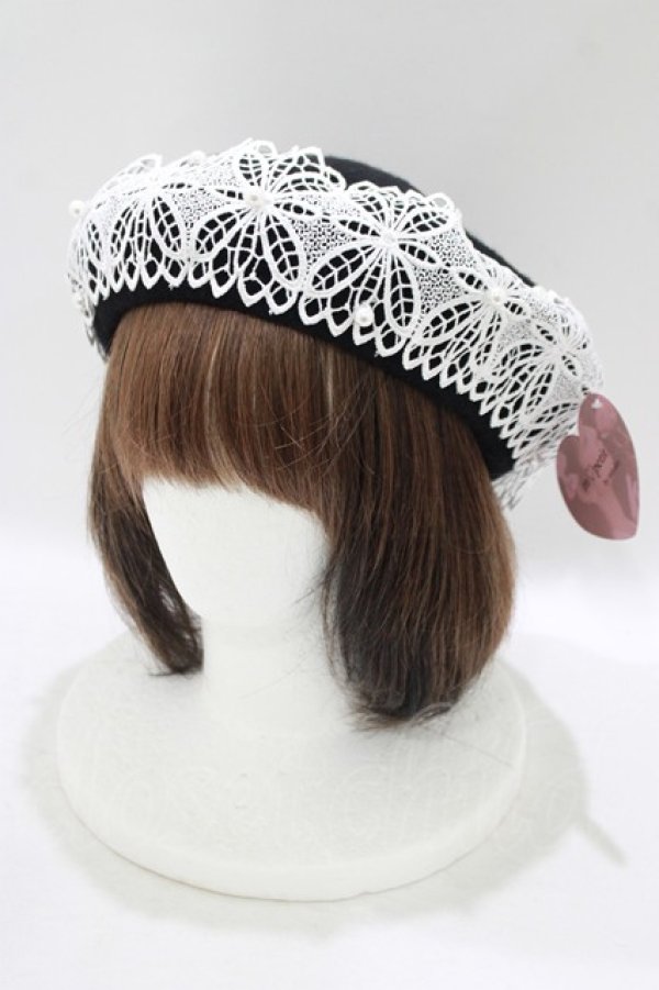 画像1: m petit by misako / AMレースバスクベレー  ブラック H-25-09-27-029-LO-AC-NS-ZH (1)