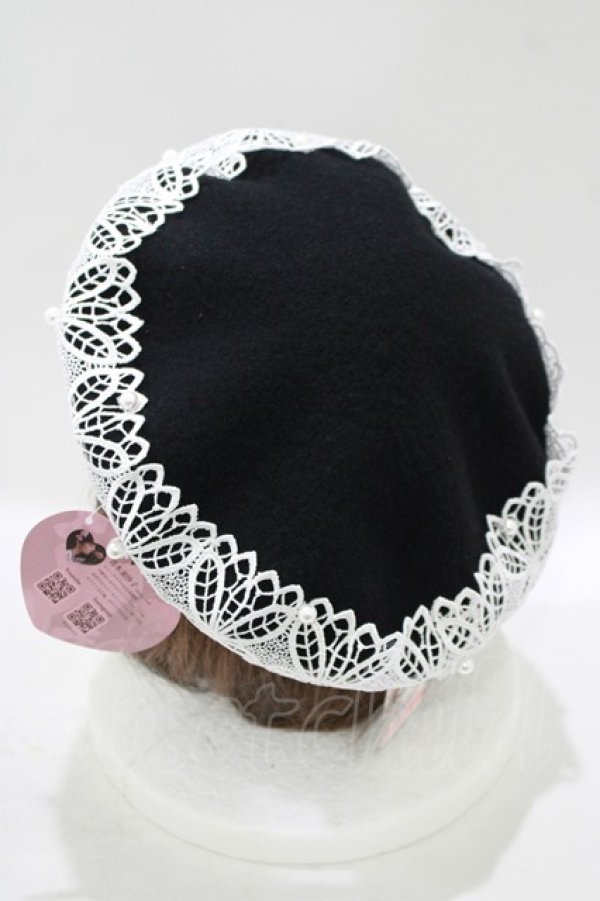 画像2: m petit by misako / AMレースバスクベレー  ブラック H-25-09-27-029-LO-AC-NS-ZH (2)