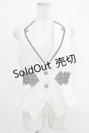 画像: axes femme POETIQUE / ストライプショートベスト M 生成り H-25-09-28-027-AX-JA-NS-ZH