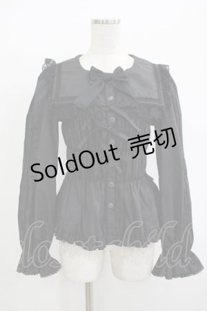 画像: metamorphose / スクエアセーラーカラーシャーリングブラウス サイズ1 ブラック H-25-09-28-040-ME-BL-NS-ZH