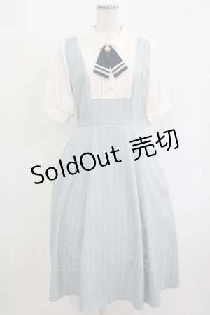 画像: axes femme / タイ付重ね着風ストライプワンピース Free サックス H-25-09-28-004-AX-OP-NS-ZH