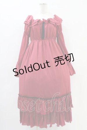 画像: ATELIER PIERROT / ジョセフィーヌドレス  レッド H-25-09-28-1024-EL-OP-KB-ZH