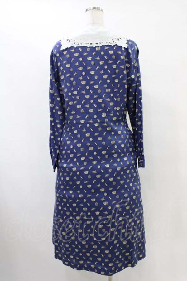 画像2: Jane Marple / Tumbling Diceのグースカラードレス  紺 H-25-09-28-1026-JM-OP-KB-ZH (2)