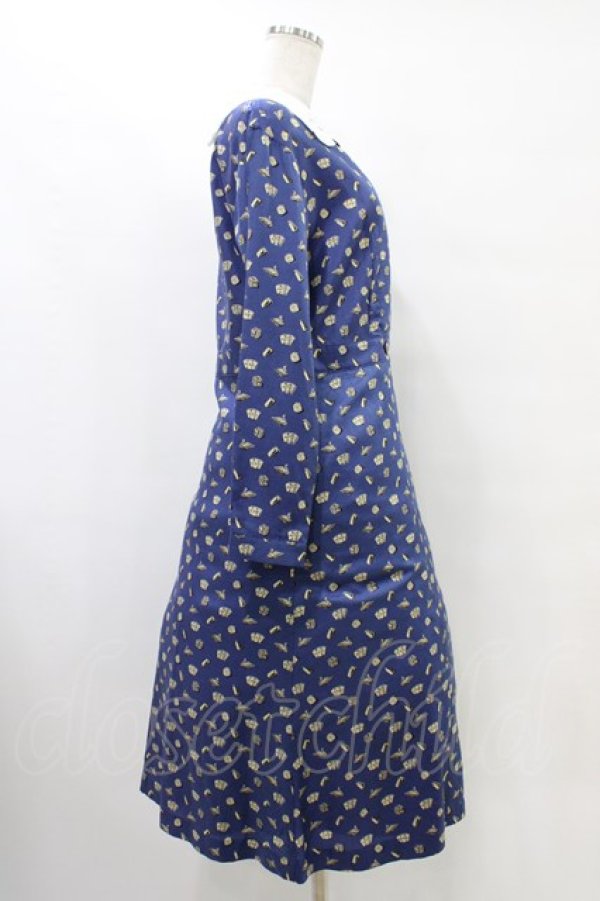 画像3: Jane Marple / Tumbling Diceのグースカラードレス  紺 H-25-09-28-1026-JM-OP-KB-ZH (3)