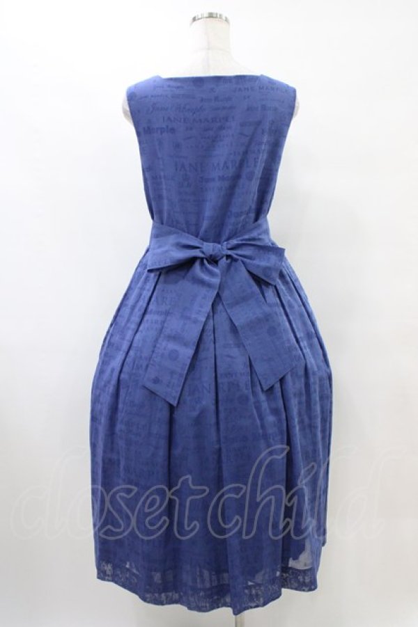 画像2: Jane Marple / Sheer logosスクエアドレス  ブルー H-25-09-28-1027-JM-OP-KB-ZH (2)