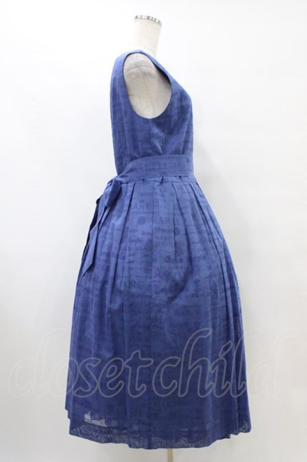 画像3: Jane Marple / Sheer logosスクエアドレス  ブルー H-25-09-28-1027-JM-OP-KB-ZH (3)