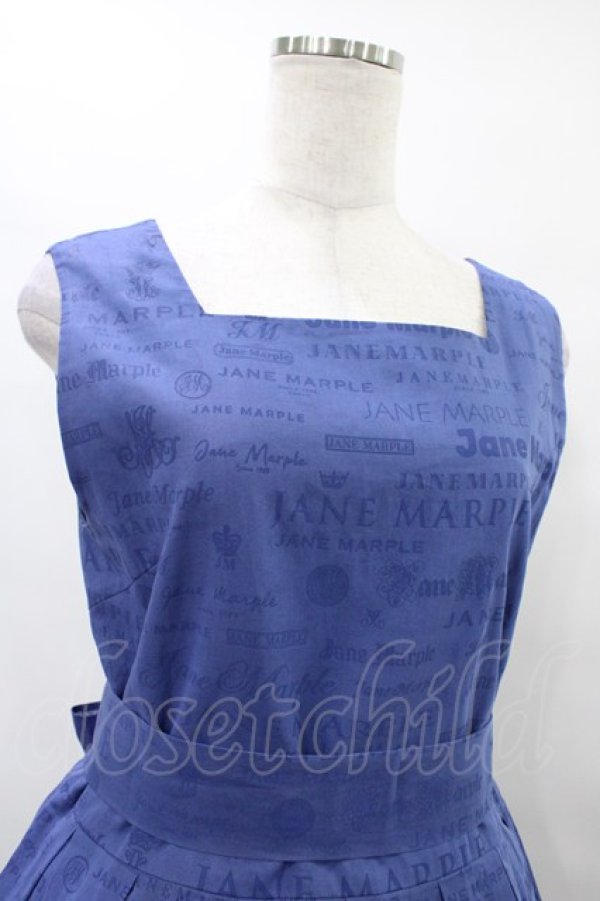 画像4: Jane Marple / Sheer logosスクエアドレス  ブルー H-25-09-28-1027-JM-OP-KB-ZH (4)