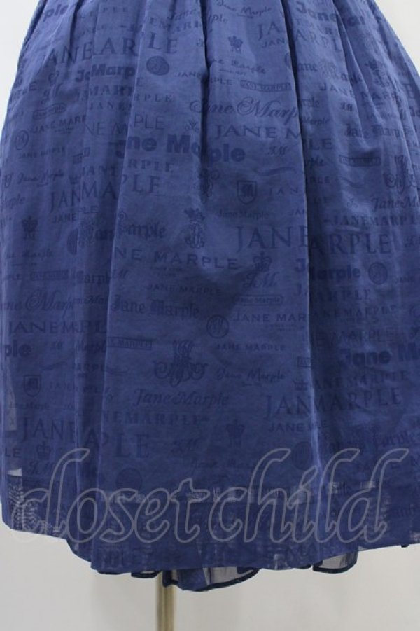 画像5: Jane Marple / Sheer logosスクエアドレス  ブルー H-25-09-28-1027-JM-OP-KB-ZH (5)