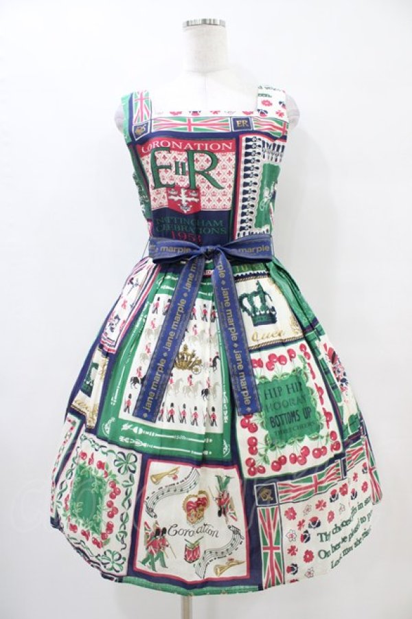 画像1: Jane Marple / Here's to the Queenのスクエアドレス - ネイビー H-25-09-28-1028-JM-OP-KB-ZH (1)