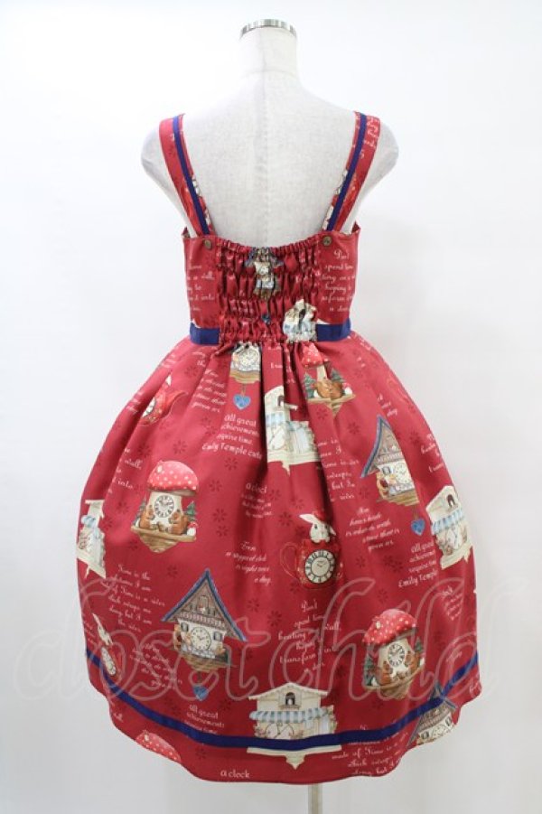 画像2: Emily Temple cute / Tick Tock Clockノースリーブワンピース  レッド H-26-01-09-001-ET-OP-KB-ZH (2)