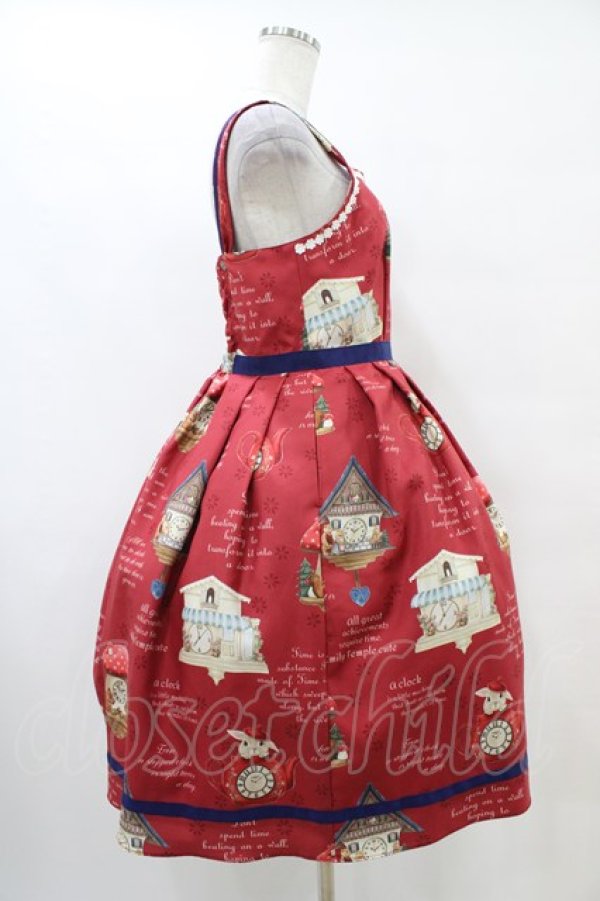 画像3: Emily Temple cute / Tick Tock Clockノースリーブワンピース  レッド H-26-01-09-001-ET-OP-KB-ZH (3)