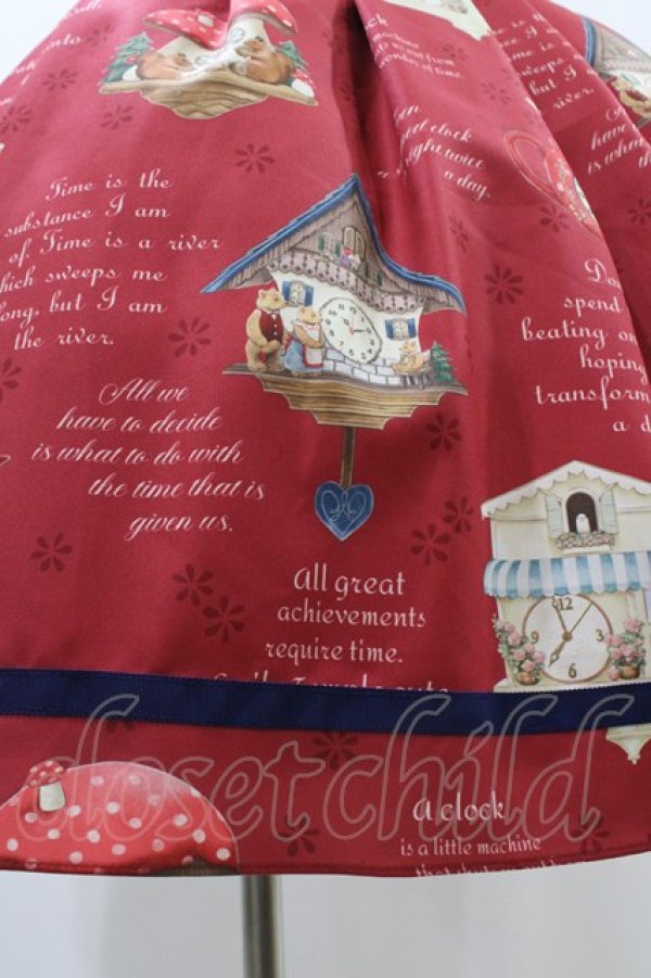 画像5: Emily Temple cute / Tick Tock Clockノースリーブワンピース  レッド H-26-01-09-001-ET-OP-KB-ZH (5)