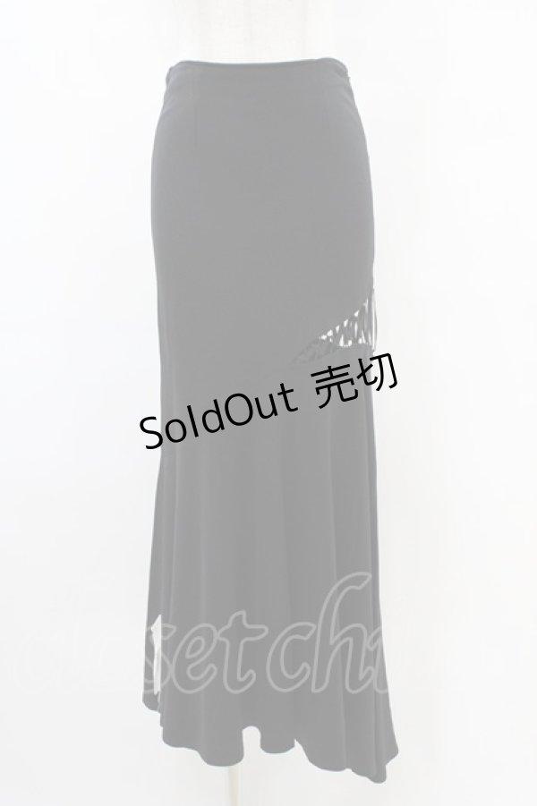 画像1: alice auaa / カッティングロングスカート 4（約7号） 黒 H-25-09-28-1007-AA-SK-KB-ZH (1)