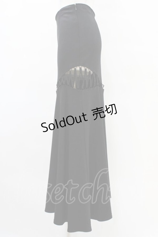 画像3: alice auaa / カッティングロングスカート 4（約7号） 黒 H-25-09-28-1007-AA-SK-KB-ZH (3)