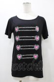 画像1: LISTEN FLAVOR / ハートナポレオンプリントカットソー M 黒 H-25-09-28-1053-PU-TO-KB-ZT491 (1)