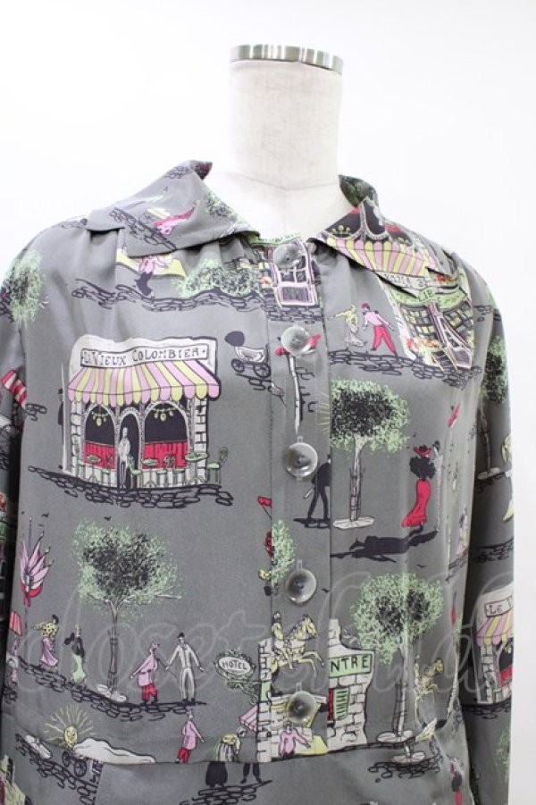 画像4: Jane Marple Dans Le Salon / Soiree a Parisワーキングドレス M グレー H-25-09-28-1014-JM-OP-KB-ZH (4)