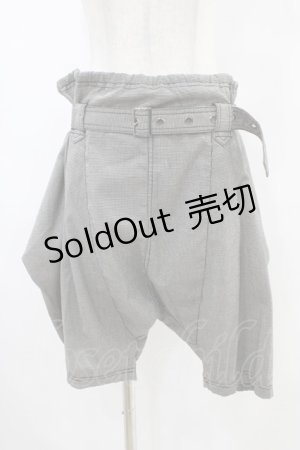 画像: ALGONQUINS / ベルト付ハーフサルエルパンツ  グレー H-25-09-28-1004-AL-PA-KB-ZH