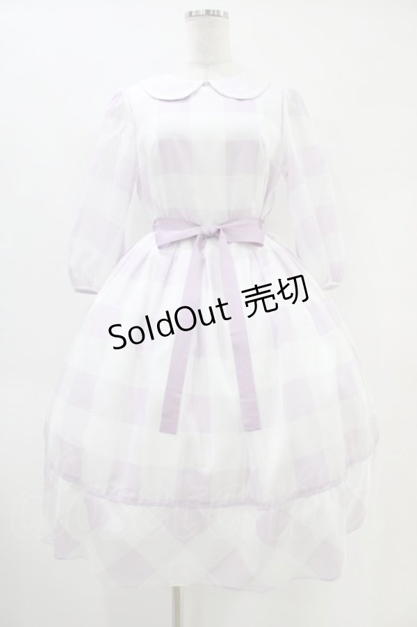 画像1: Emily Temple cute / Emilyブロックチェックワンピース  パープル H-25-09-28-1018-ET-OP-KB-ZT1129H (1)