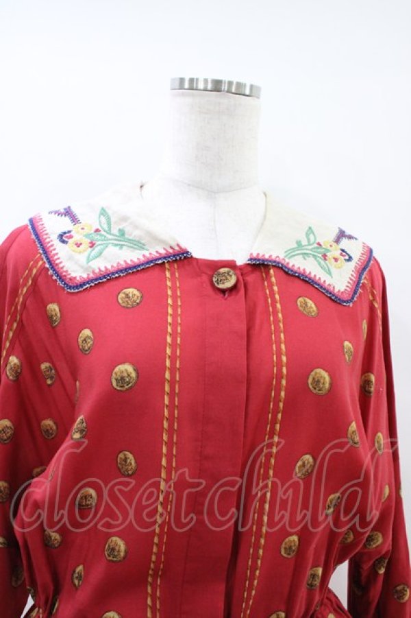 画像4: Jane Marple Dans Le Salon / Granny’s buttonsクロスカラードレス  ローズ×ライトベージュ H-25-09-28-1022-JM-OP-KB-ZH (4)