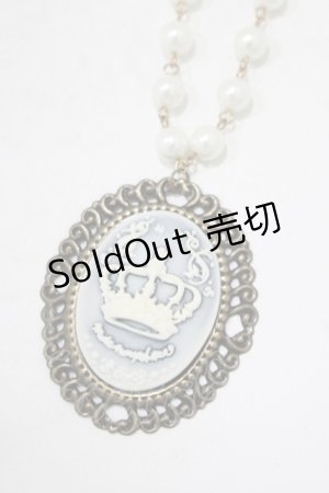 画像: metamorphose / クラウンカメオネックレス  ブルー H-25-09-28-066-ME-AC-NS-ZH