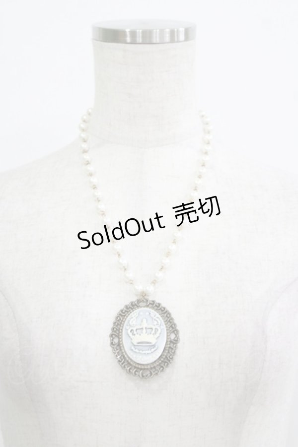 画像2: metamorphose / クラウンカメオネックレス  ブルー H-25-09-28-066-ME-AC-NS-ZH (2)