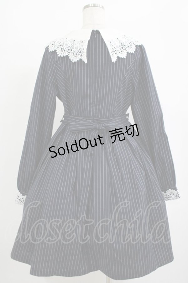 画像3: Lulu's Garden（海外ロリータブランド） / ストライプワンピース L ネイビー H-25-09-28-009-PU-OP-NS-ZH (3)