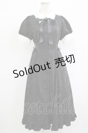 画像: axes femme POETIQUE / ストライプロングワンピース M ブラック H-25-09-28-015-AX-OP-NS-ZH