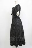 画像2: axes femme POETIQUE / ストライプロングワンピース M ブラック H-25-09-28-015-AX-OP-NS-ZH (2)