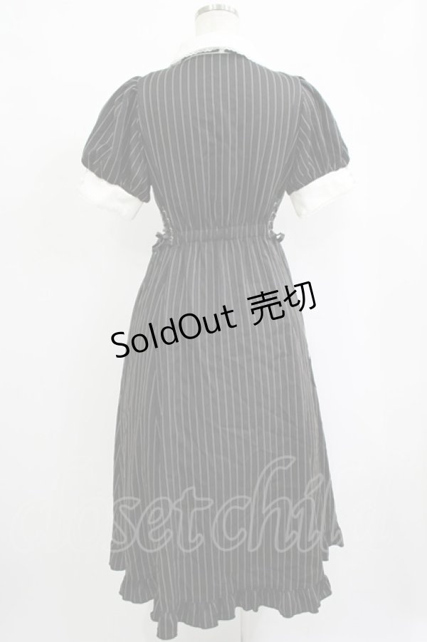 画像3: axes femme POETIQUE / ストライプロングワンピース M ブラック H-25-09-28-015-AX-OP-NS-ZH (3)