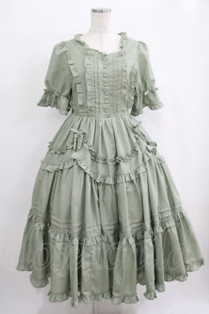 画像: Chalmiere / フリルロングワンピース M グリーン H-25-09-29-001-PU-OP-NS-ZH