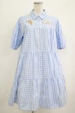 画像1: axes femme kawaii / 刺繍ティアードシャツワンピ M サックス H-25-09-29-029-AX-OP-NS-ZH (1)
