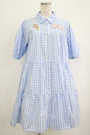画像: axes femme kawaii / 刺繍ティアードシャツワンピ M サックス H-25-09-29-029-AX-OP-NS-ZH