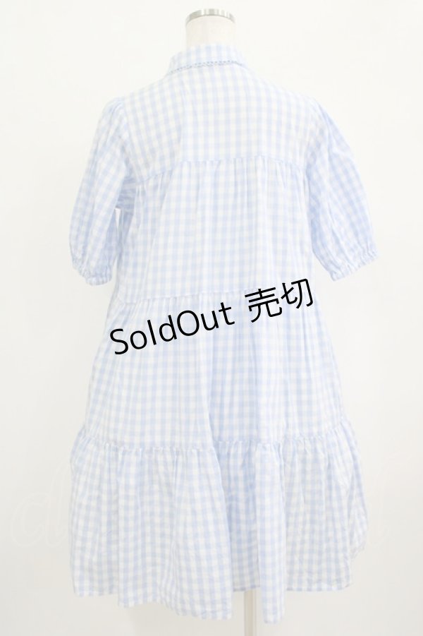 画像3: axes femme kawaii / 刺繍ティアードシャツワンピ M サックス H-25-09-29-029-AX-OP-NS-ZH (3)