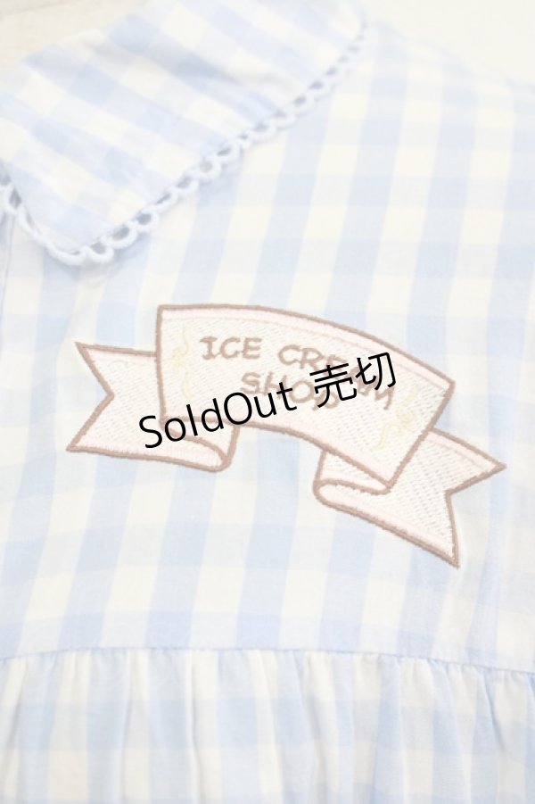 画像5: axes femme kawaii / 刺繍ティアードシャツワンピ M サックス H-25-09-29-029-AX-OP-NS-ZH (5)