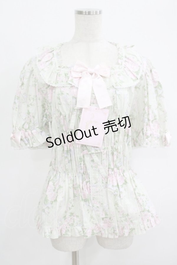 画像1: metamorphose / 【プラスサイズ】シャーロットスクエアあき半袖ブラウス プラスサイズ ミント H-25-09-29-047-ME-BL-NS-ZH (1)