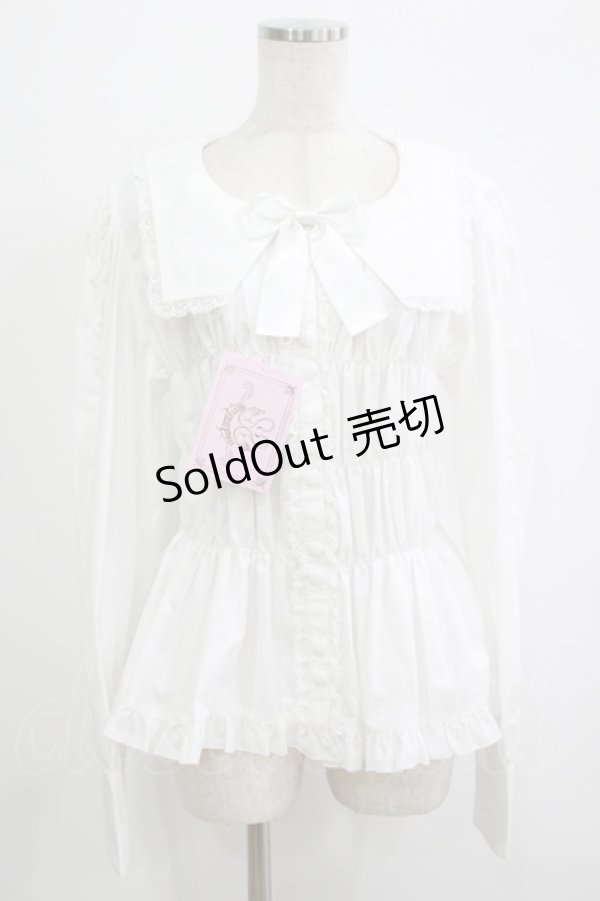 画像1: metamorphose / 【プラスサイズ】スクエアカラー2WAYブラウス プラスサイズ オフ白 H-25-09-29-048-ME-BL-NS-ZH (1)