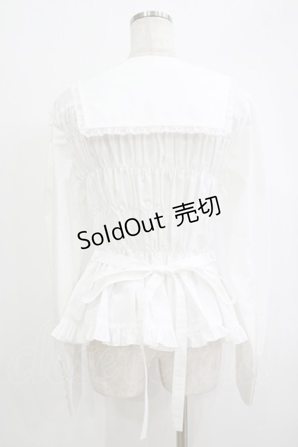 画像3: metamorphose / 【プラスサイズ】スクエアカラー2WAYブラウス プラスサイズ オフ白 H-25-09-29-048-ME-BL-NS-ZH (3)