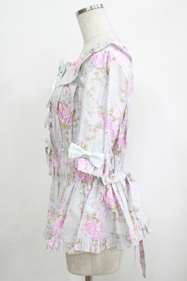 画像2: metamorphose / 【プラスサイズ】シャーロットスクエアあき半袖ブラウス プラスサイズ ミント H-25-09-29-050-ME-BL-NS-ZH (2)