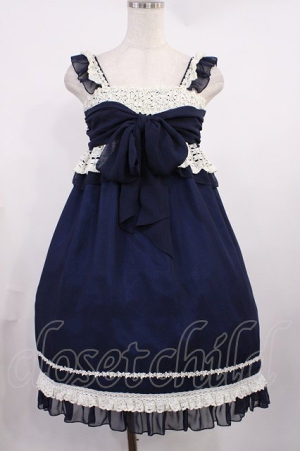 画像1: ALICE and the PIRATES / 胸リボン天使ワンピース Free ネイビー H-25-09-29-1006-PA-OP-NS-ZH (1)