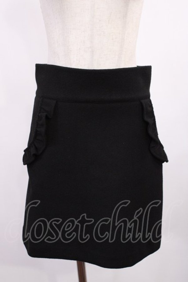 画像1: Ank Rouge / 台形フリルスカート M ブラック H-25-09-29-1019-CA-SK-NS-ZH (1)