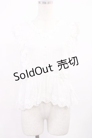画像: an another angelus / ローズコットンレース使いノースリーブブラウス Free OFFWHITE H-25-09-29-1022-CA-BL-NS-ZH