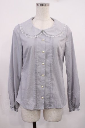 画像: Ank Rouge / ドットチュールブラウス M グレー H-25-09-29-1024-CA-BL-NS-ZH