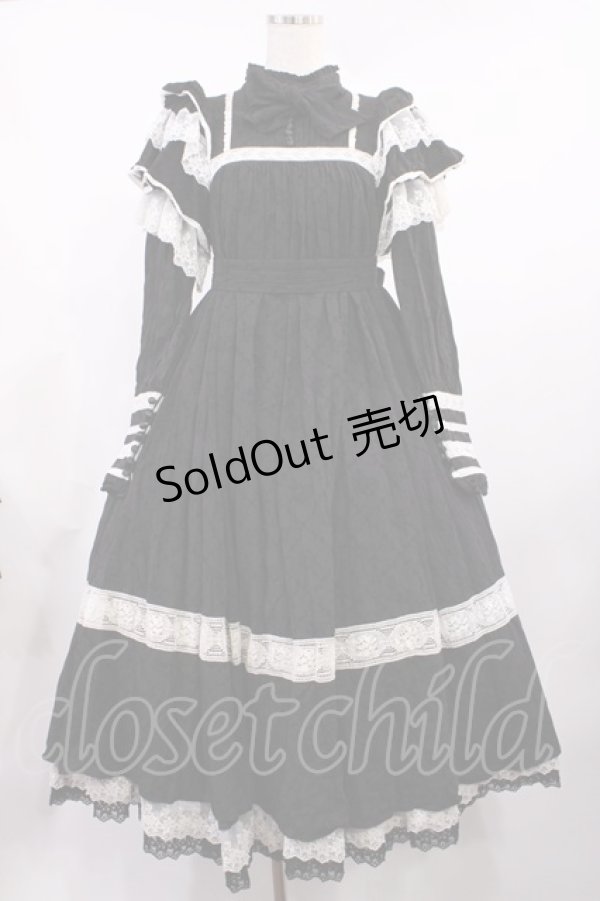 画像1: Hoshibako Works / リリアンヌ姉妹チェックワンピース(ロング丈) Free ブラック H-25-09-29-1004-LO-OP-NS-ZH (1)