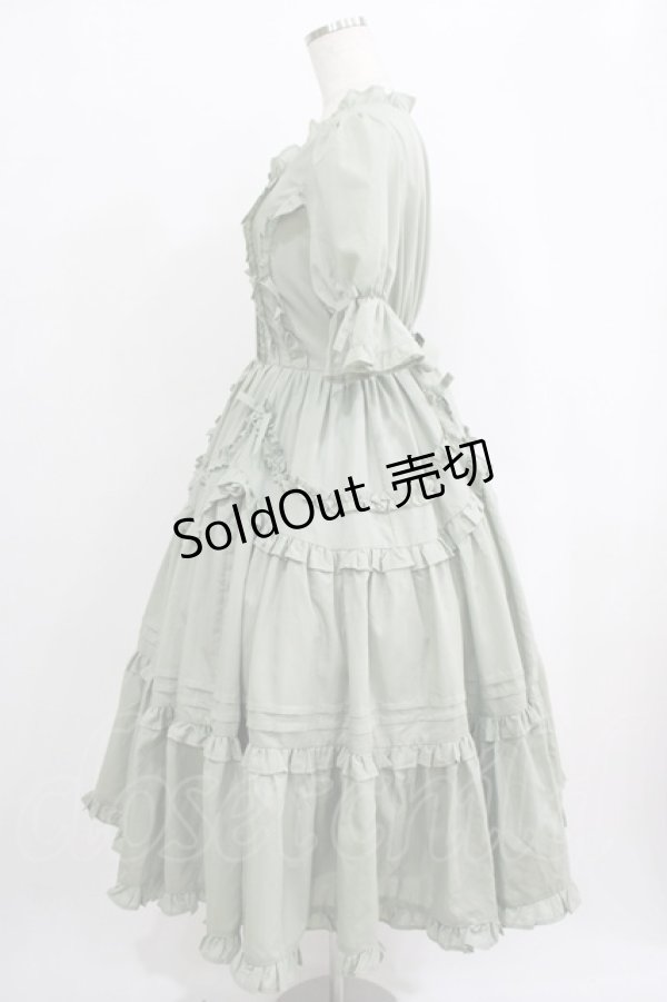 画像2: Chalmiere / フリルロングワンピース M グリーン H-25-09-29-001-PU-OP-NS-ZH (2)