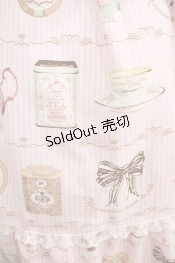 画像4: metamorphose / 【プラスサイズ】Classic Tea House レースアップジャンパースカート プラスサイズ ピンク H-25-09-29-009-ME-OP-NS-ZH (4)
