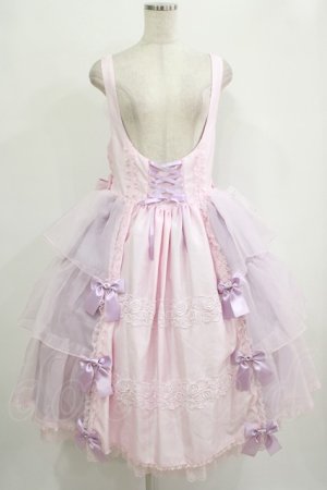 画像: metamorphose / 【プラスサイズ】Mellifluous フロントあきフリルジャンパースカート プラスサイズ ピンク H-25-09-29-014-ME-OP-NS-ZH