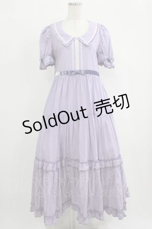 画像: Maria pipi / セーラーカラーチェックレースドレス Free ラベンダー H-25-09-29-016-EL-OP-NS-ZH