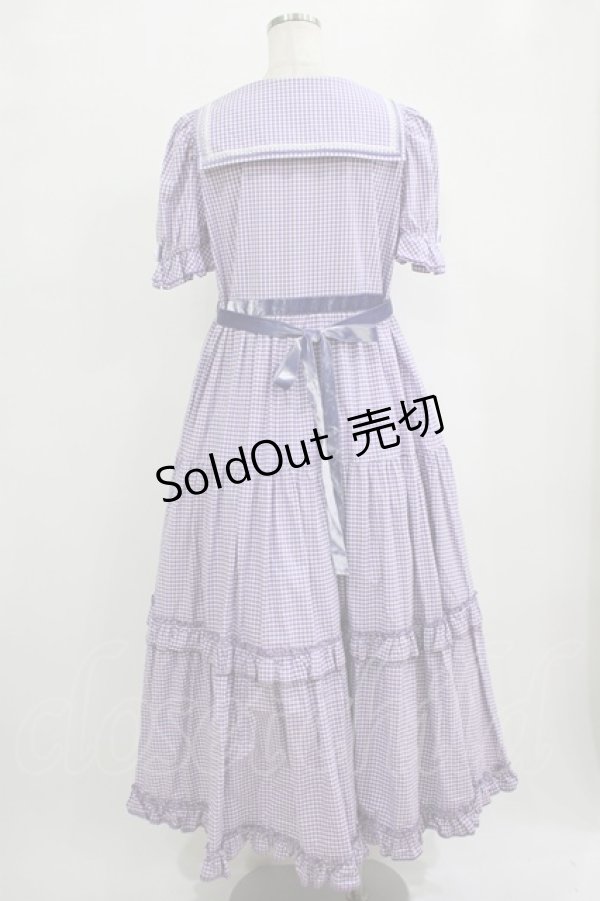 画像3: Maria pipi / セーラーカラーチェックレースドレス Free ラベンダー H-25-09-29-016-EL-OP-NS-ZH (3)