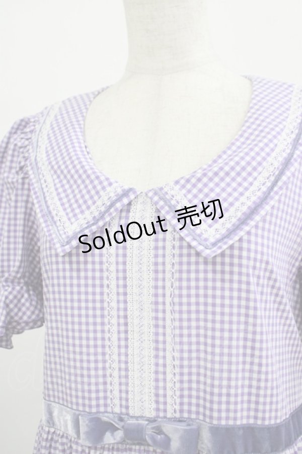 画像4: Maria pipi / セーラーカラーチェックレースドレス Free ラベンダー H-25-09-29-016-EL-OP-NS-ZH (4)