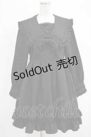 画像: DearMyLove / クロス刺繍セーラーワンピース L ブラック H-25-09-29-020-EL-OP-NS-ZH